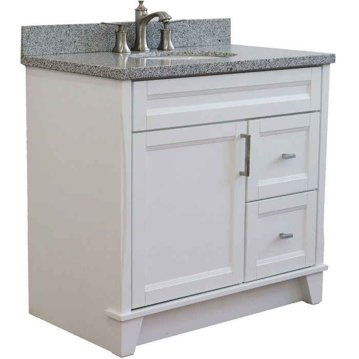 Bellaterra Home Terni 37" 1-Door 2-Drawer White Freestanding Vanity Set - Luxe Vanity & Tub