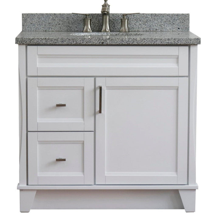 Bellaterra Home Terni 37" 1-Door 2-Drawer White Freestanding Vanity Set - Luxe Vanity & Tub