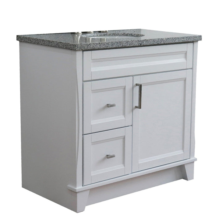 Bellaterra Home Terni 37" 1-Door 2-Drawer White Freestanding Vanity Set - Luxe Vanity & Tub