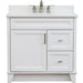 Bellaterra Home Terni 37" 1-Door 2-Drawer White Freestanding Vanity Set - Luxe Vanity & Tub