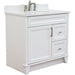 Bellaterra Home Terni 37" 1-Door 2-Drawer White Freestanding Vanity Set - Luxe Vanity & Tub