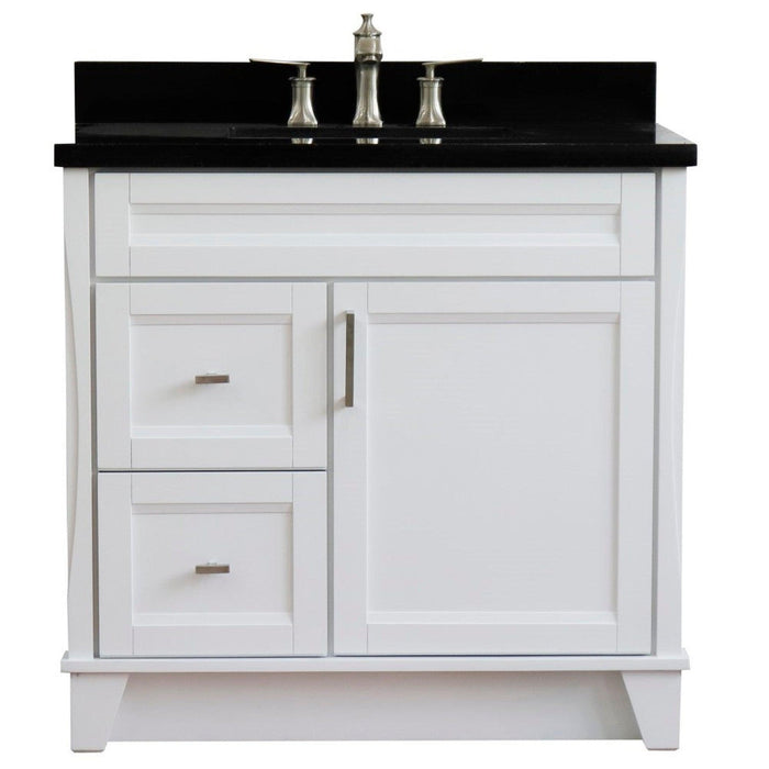 Bellaterra Home Terni 37" 1-Door 2-Drawer White Freestanding Vanity Set - Luxe Vanity & Tub