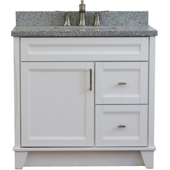 Bellaterra Home Terni 37" 1-Door 2-Drawer White Freestanding Vanity Set - Luxe Vanity & Tub