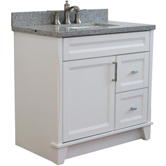 Bellaterra Home Terni 37" 1-Door 2-Drawer White Freestanding Vanity Set - Luxe Vanity & Tub