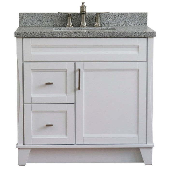 Bellaterra Home Terni 37" 1-Door 2-Drawer White Freestanding Vanity Set - Luxe Vanity & Tub