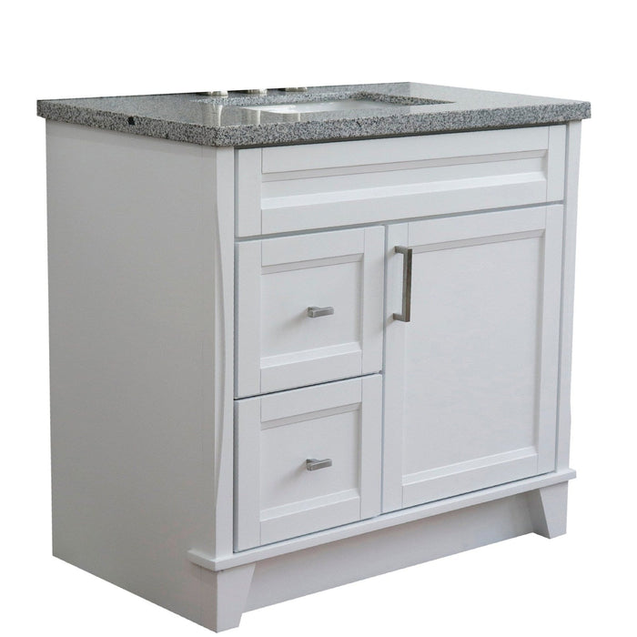 Bellaterra Home Terni 37" 1-Door 2-Drawer White Freestanding Vanity Set - Luxe Vanity & Tub