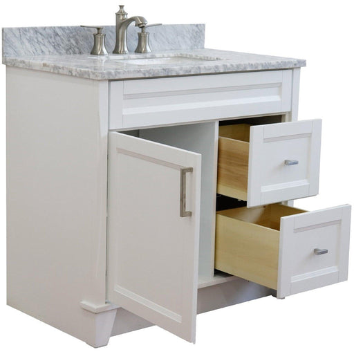 Bellaterra Home Terni 37" 1-Door 2-Drawer White Freestanding Vanity Set - Luxe Vanity & Tub