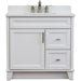 Bellaterra Home Terni 37" 1-Door 2-Drawer White Freestanding Vanity Set - Luxe Vanity & Tub