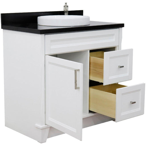 Bellaterra Home Terni 37" 1-Door 2-Drawer White Freestanding Vanity Set - Luxe Vanity & Tub