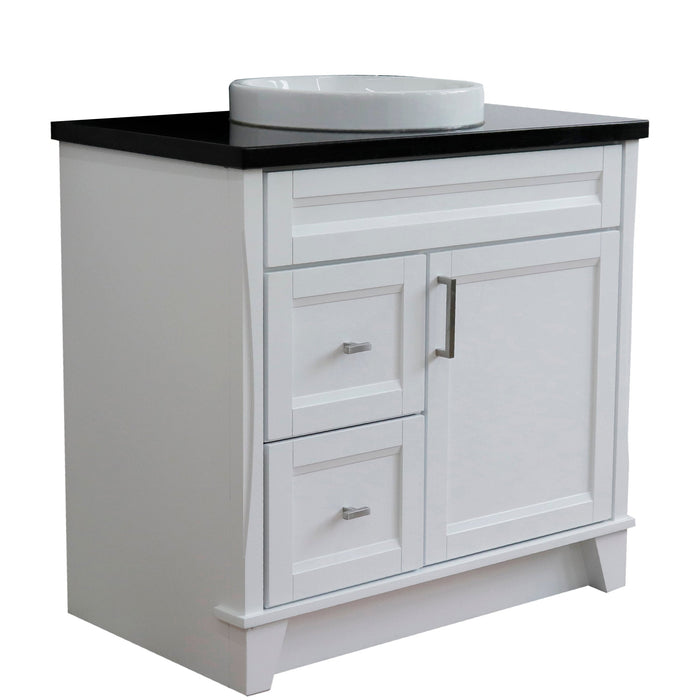 Bellaterra Home Terni 37" 1-Door 2-Drawer White Freestanding Vanity Set - Luxe Vanity & Tub