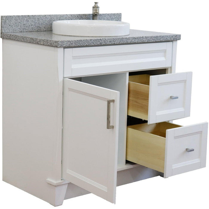 Bellaterra Home Terni 37" 1-Door 2-Drawer White Freestanding Vanity Set - Luxe Vanity & Tub