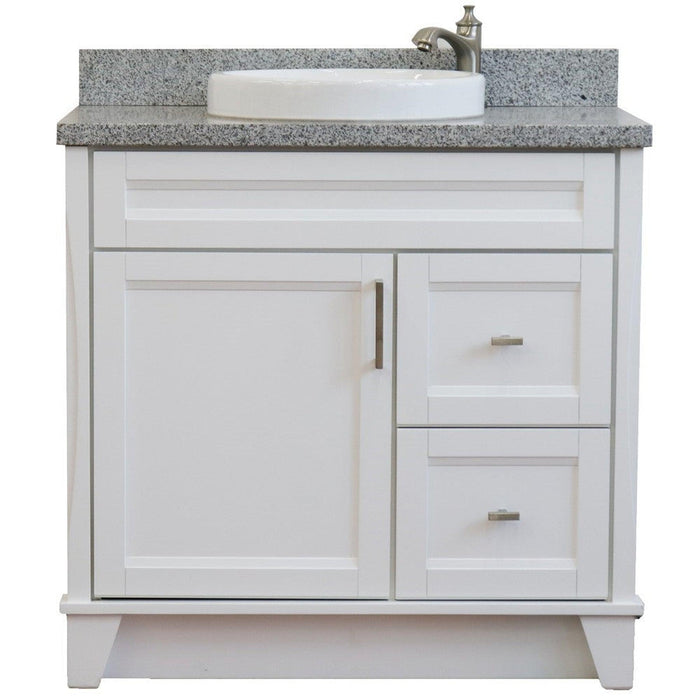 Bellaterra Home Terni 37" 1-Door 2-Drawer White Freestanding Vanity Set - Luxe Vanity & Tub