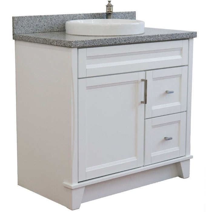 Bellaterra Home Terni 37" 1-Door 2-Drawer White Freestanding Vanity Set - Luxe Vanity & Tub