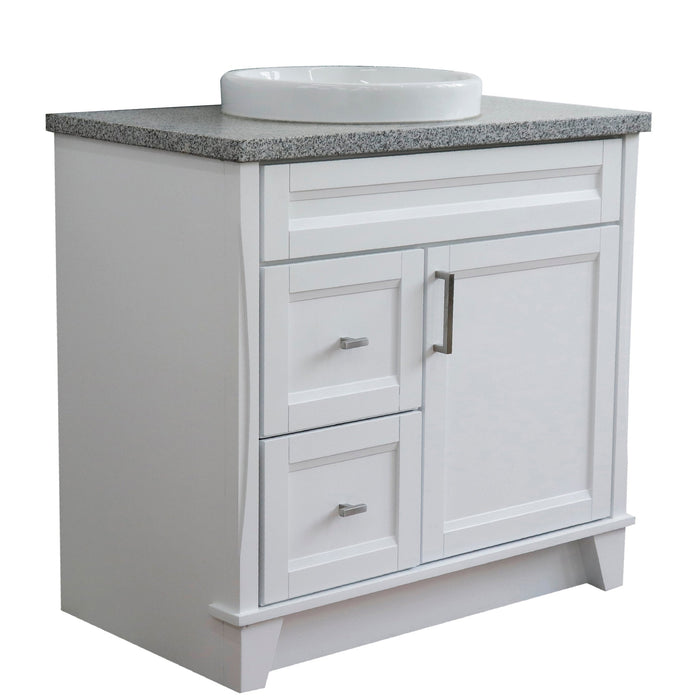 Bellaterra Home Terni 37" 1-Door 2-Drawer White Freestanding Vanity Set - Luxe Vanity & Tub