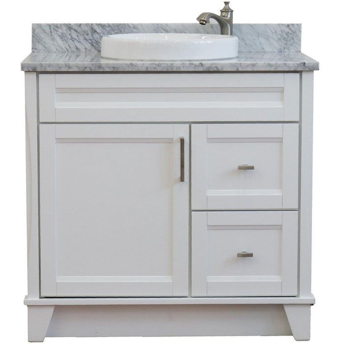 Bellaterra Home Terni 37" 1-Door 2-Drawer White Freestanding Vanity Set - Luxe Vanity & Tub