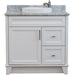 Bellaterra Home Terni 37" 1-Door 2-Drawer White Freestanding Vanity Set - Luxe Vanity & Tub