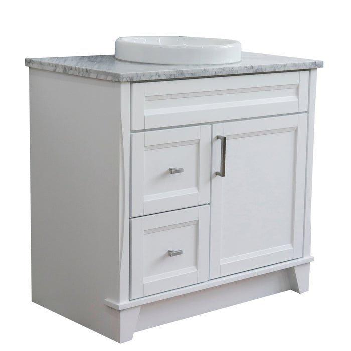 Bellaterra Home Terni 37" 1-Door 2-Drawer White Freestanding Vanity Set - Luxe Vanity & Tub