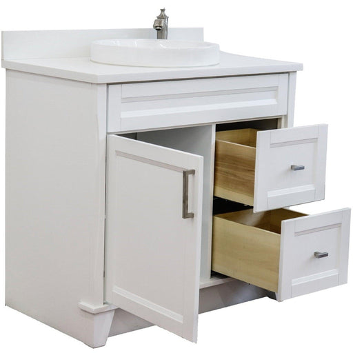 Bellaterra Home Terni 37" 1-Door 2-Drawer White Freestanding Vanity Set - Luxe Vanity & Tub