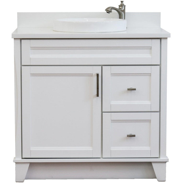 Bellaterra Home Terni 37" 1-Door 2-Drawer White Freestanding Vanity Set - Luxe Vanity & Tub