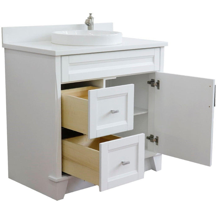 Bellaterra Home Terni 37" 1-Door 2-Drawer White Freestanding Vanity Set - Luxe Vanity & Tub