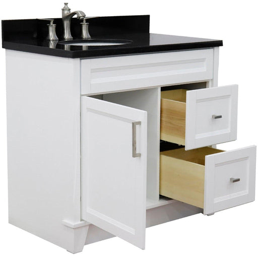 Bellaterra Home Terni 37" 1-Door 2-Drawer White Freestanding Vanity Set - Luxe Vanity & Tub