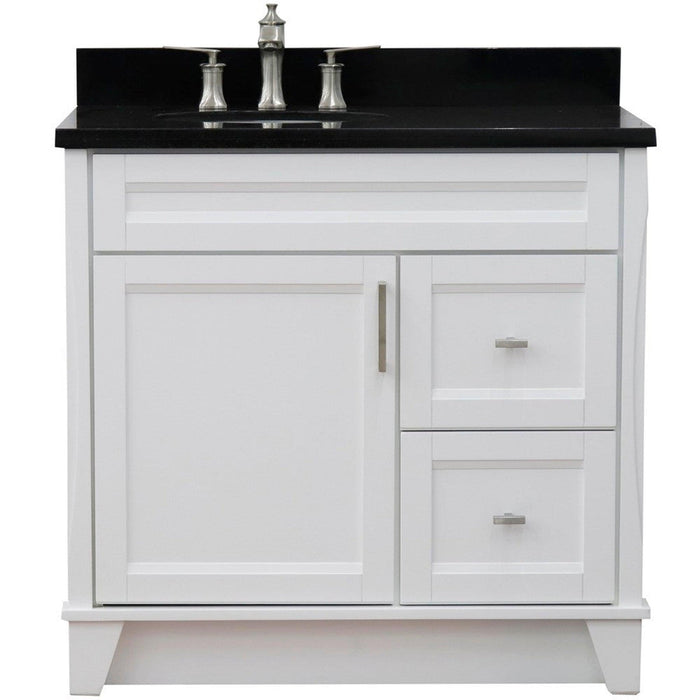 Bellaterra Home Terni 37" 1-Door 2-Drawer White Freestanding Vanity Set - Luxe Vanity & Tub