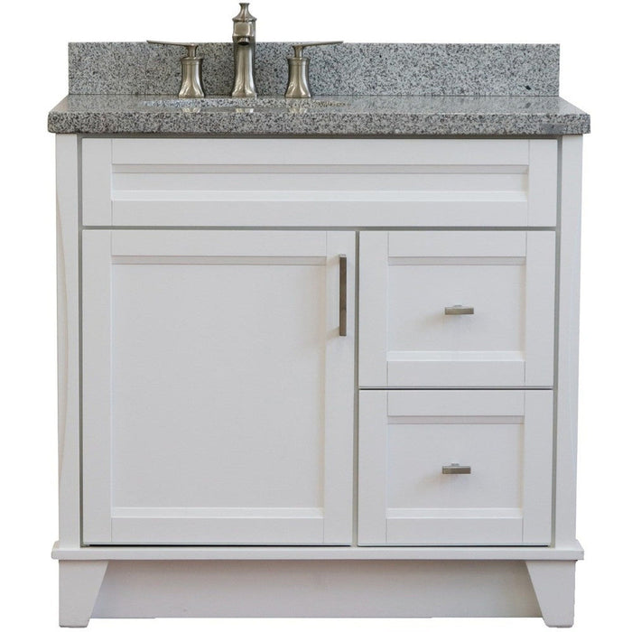 Bellaterra Home Terni 37" 1-Door 2-Drawer White Freestanding Vanity Set - Luxe Vanity & Tub