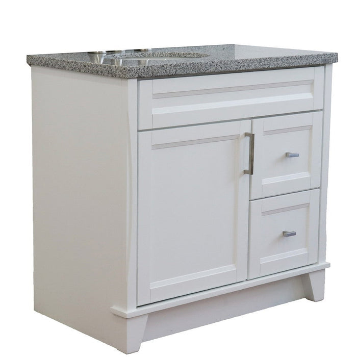 Bellaterra Home Terni 37" 1-Door 2-Drawer White Freestanding Vanity Set - Luxe Vanity & Tub