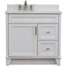 Bellaterra Home Terni 37" 1-Door 2-Drawer White Freestanding Vanity Set - Luxe Vanity & Tub