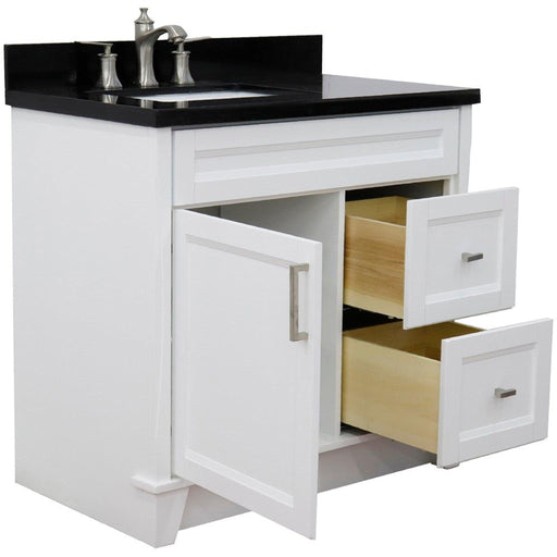 Bellaterra Home Terni 37" 1-Door 2-Drawer White Freestanding Vanity Set - Luxe Vanity & Tub