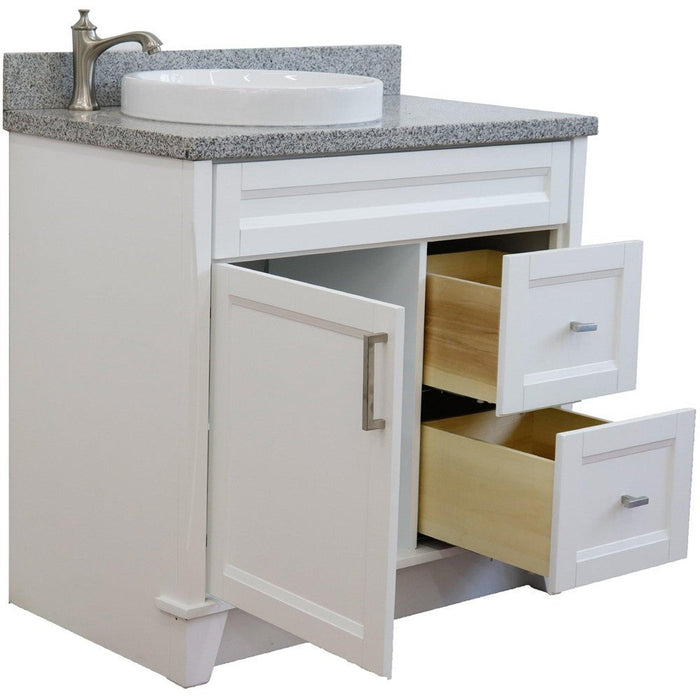 Bellaterra Home Terni 37" 1-Door 2-Drawer White Freestanding Vanity Set - Luxe Vanity & Tub