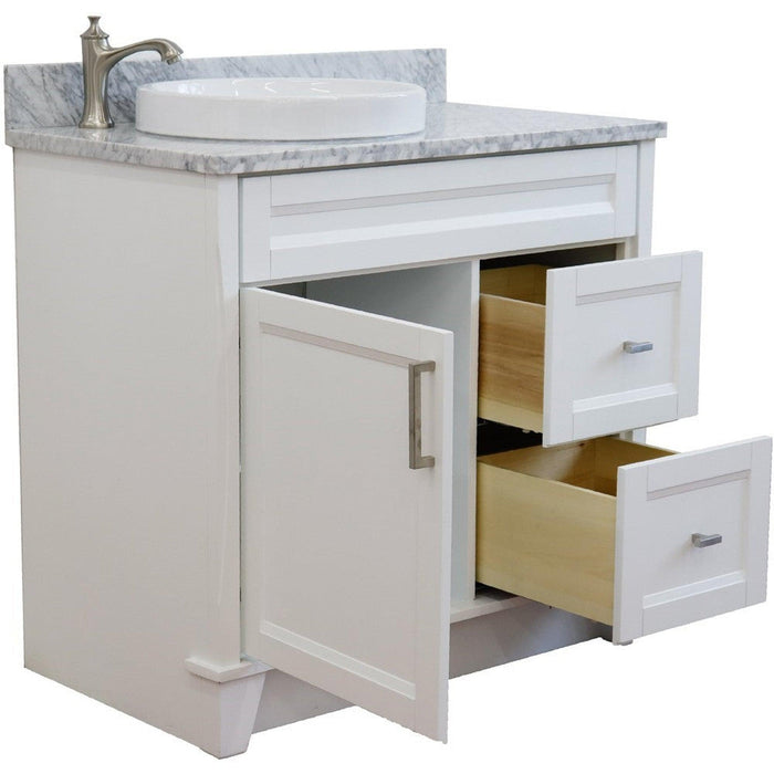 Bellaterra Home Terni 37" 1-Door 2-Drawer White Freestanding Vanity Set - Luxe Vanity & Tub