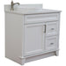 Bellaterra Home Terni 37" 1-Door 2-Drawer White Freestanding Vanity Set - Luxe Vanity & Tub