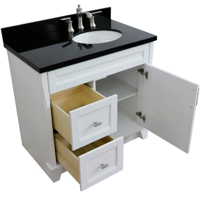 Bellaterra Home Terni 37" 1-Door 2-Drawer White Freestanding Vanity Set - Luxe Vanity & Tub