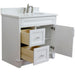 Bellaterra Home Terni 37" 1-Door 2-Drawer White Freestanding Vanity Set - Luxe Vanity & Tub