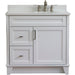 Bellaterra Home Terni 37" 1-Door 2-Drawer White Freestanding Vanity Set - Luxe Vanity & Tub