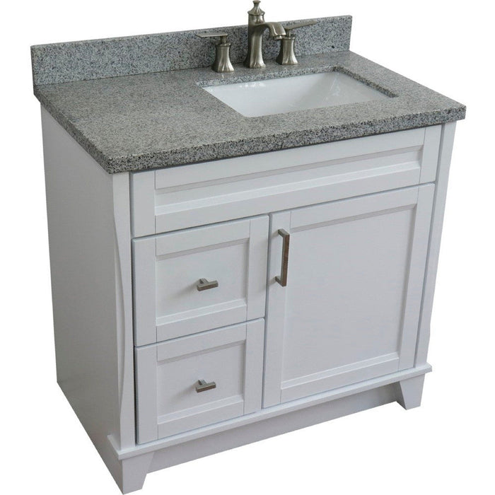 Bellaterra Home Terni 37" 1-Door 2-Drawer White Freestanding Vanity Set - Luxe Vanity & Tub