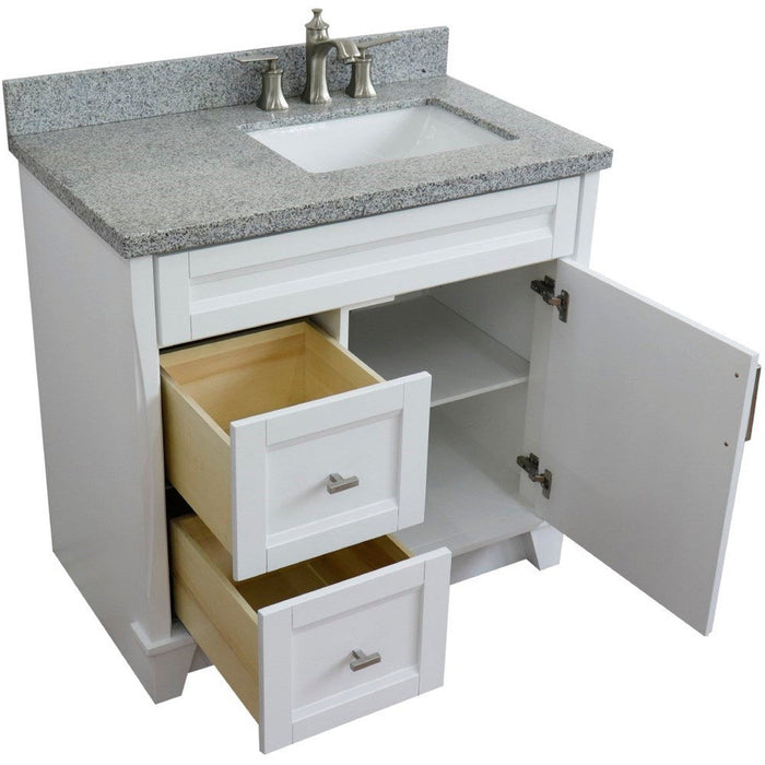 Bellaterra Home Terni 37" 1-Door 2-Drawer White Freestanding Vanity Set - Luxe Vanity & Tub