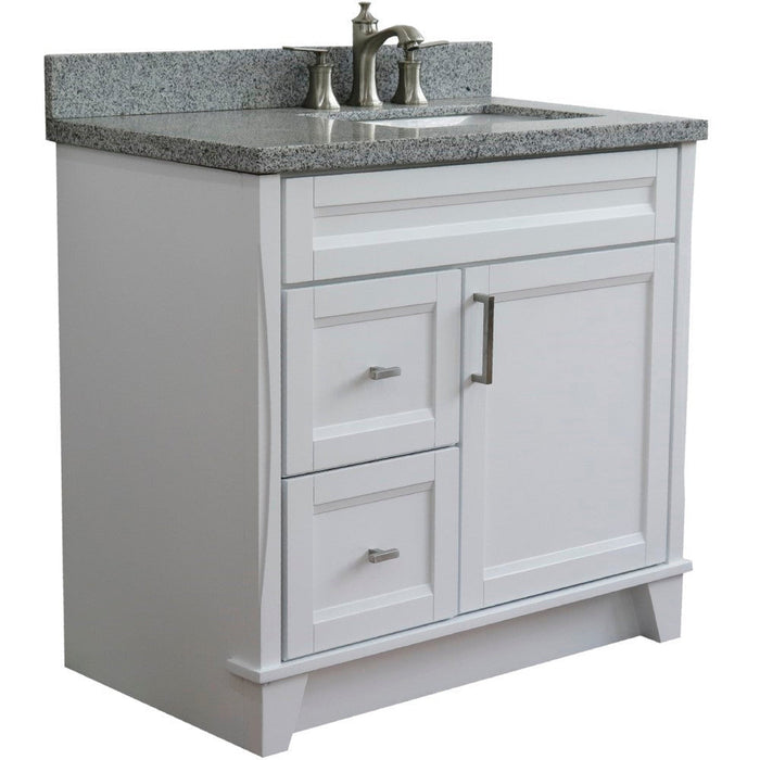 Bellaterra Home Terni 37" 1-Door 2-Drawer White Freestanding Vanity Set - Luxe Vanity & Tub