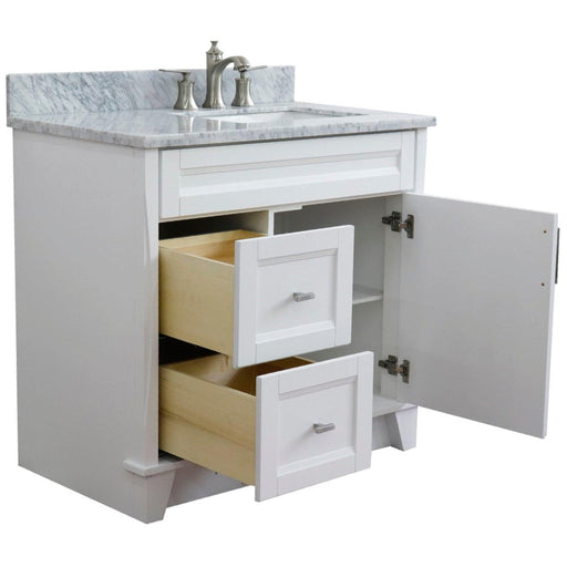 Bellaterra Home Terni 37" 1-Door 2-Drawer White Freestanding Vanity Set - Luxe Vanity & Tub