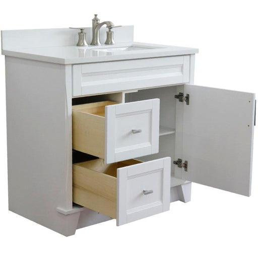 Bellaterra Home Terni 37" 1-Door 2-Drawer White Freestanding Vanity Set - Luxe Vanity & Tub