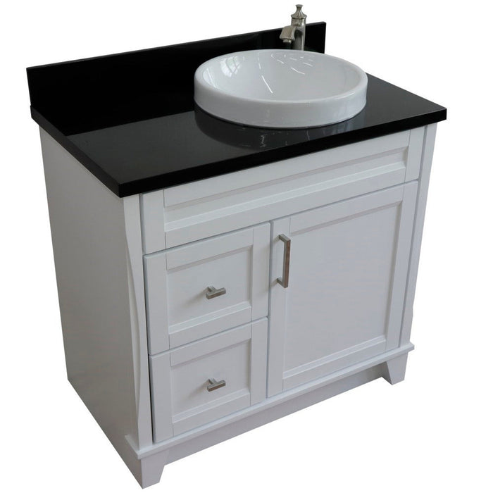 Bellaterra Home Terni 37" 1-Door 2-Drawer White Freestanding Vanity Set - Luxe Vanity & Tub