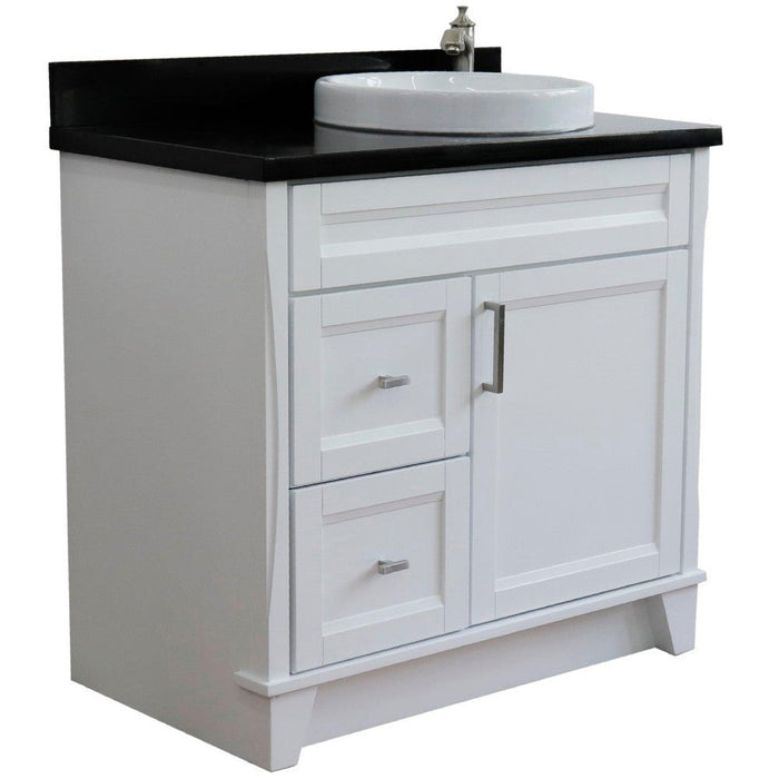 Bellaterra Home Terni 37" 1-Door 2-Drawer White Freestanding Vanity Set - Luxe Vanity & Tub