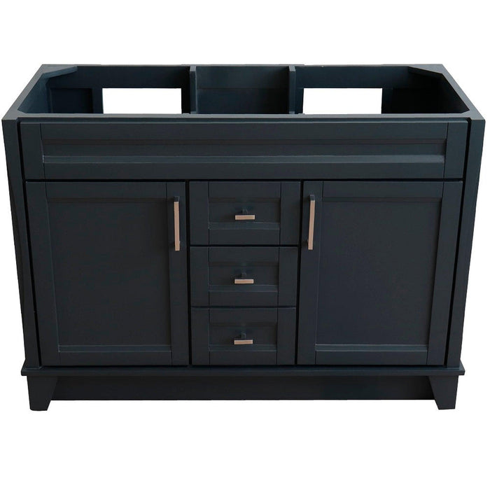 Bellaterra Home Terni 48" 2-Door 2-Drawer Dark Gray Freestanding Vanity Base - Luxe Vanity & Tub