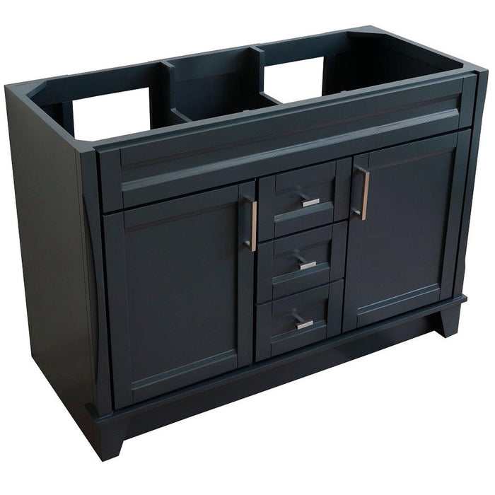 Bellaterra Home Terni 48" 2-Door 2-Drawer Dark Gray Freestanding Vanity Base - Luxe Vanity & Tub