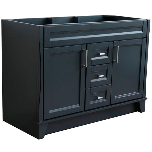 Bellaterra Home Terni 48" 2-Door 2-Drawer Dark Gray Freestanding Vanity Base - Luxe Vanity & Tub