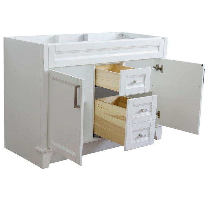 Bellaterra Home Terni 48" 2-Door 2-Drawer White Freestanding Vanity Base - Luxe Vanity & Tub