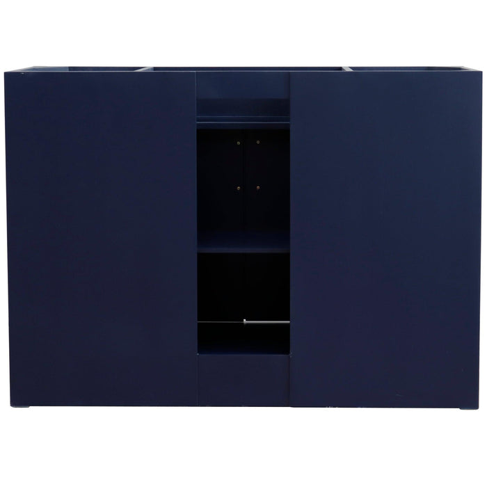 Bellaterra Home Terni 48" 2-Door 6-Drawer Blue Freestanding Vanity Base - Luxe Vanity & Tub