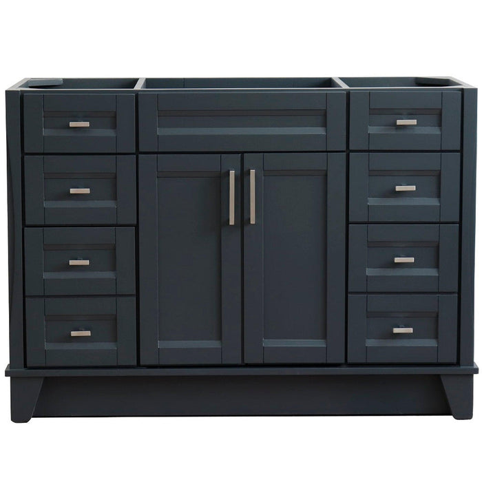 Bellaterra Home Terni 48" 2-Door 6-Drawer Dark Gray Freestanding Vanity Base