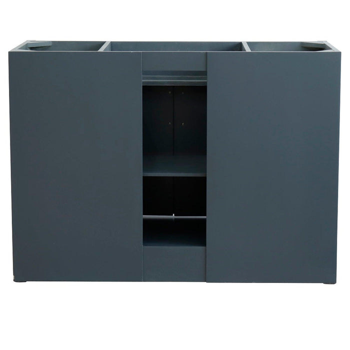 Bellaterra Home Terni 48" 2-Door 6-Drawer Dark Gray Freestanding Vanity Base - Luxe Vanity & Tub